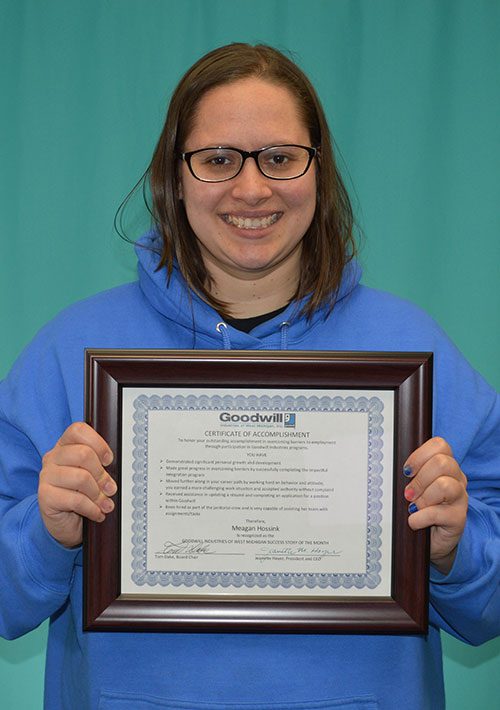 Meagan with award